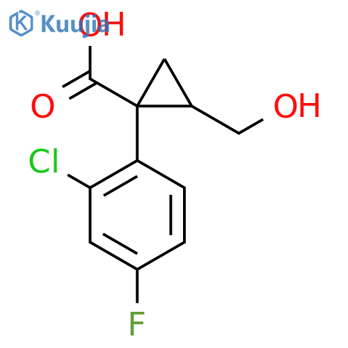1-(2-Chloro-4-fluorophenyl)-2-(hydroxymethyl)cyclopropane-1-carboxylic acid structure