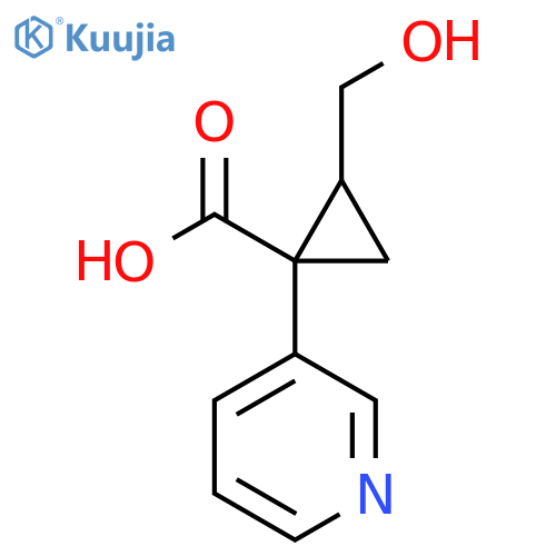2-(Hydroxymethyl)-1-(pyridin-3-yl)cyclopropane-1-carboxylic acid structure