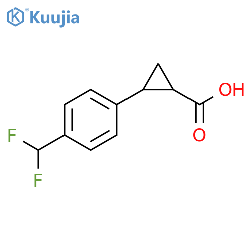 Cyclopropanecarboxylic acid, 2-[4-(difluoromethyl)phenyl]- structure