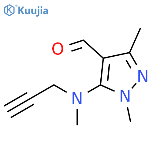 1H-Pyrazole-4-carboxaldehyde, 1,3-dimethyl-5-(methyl-2-propyn-1-ylamino)- structure