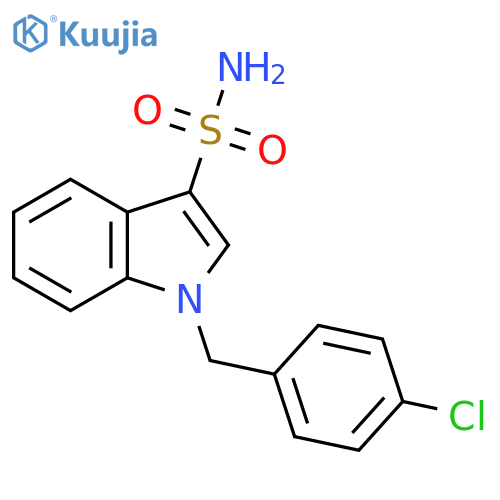 1-(4-chlorophenyl)methyl-1H-indole-3-sulfonamide structure