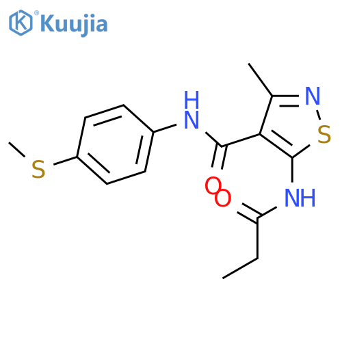 4-Isothiazolecarboxamide,3-methyl-N-[4-(methylthio)phenyl]-5-[(1-oxopropyl)amino]- structure