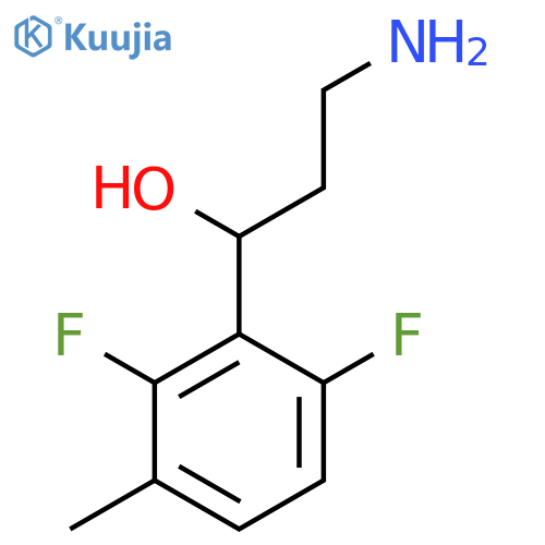 3-amino-1-(2,6-difluoro-3-methylphenyl)propan-1-ol structure