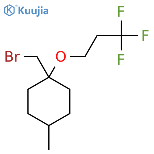1-(bromomethyl)-4-methyl-1-(3,3,3-trifluoropropoxy)cyclohexane structure