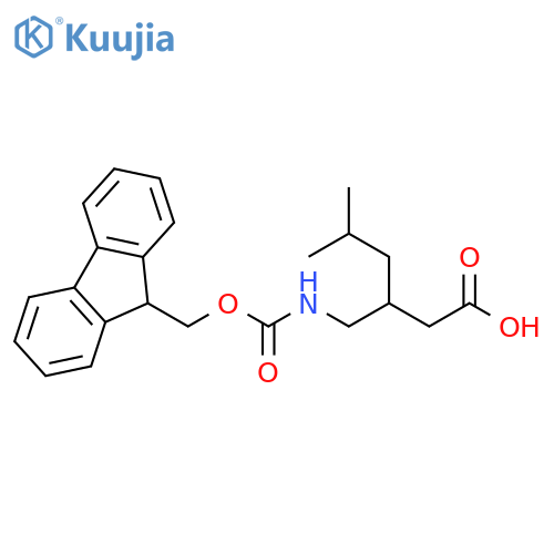 3-({(9H-fluoren-9-yl)methoxycarbonyl}amino)methyl-5-methylhexanoic acid structure
