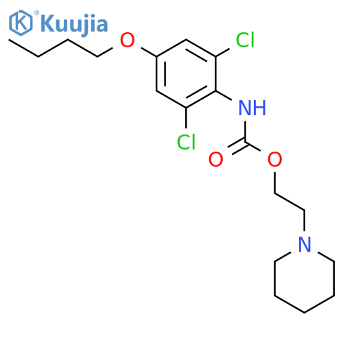 Carbanilic acid,4-butoxy-2,6-dichloro-, 2-piperidinoethyl ester (8CI) structure