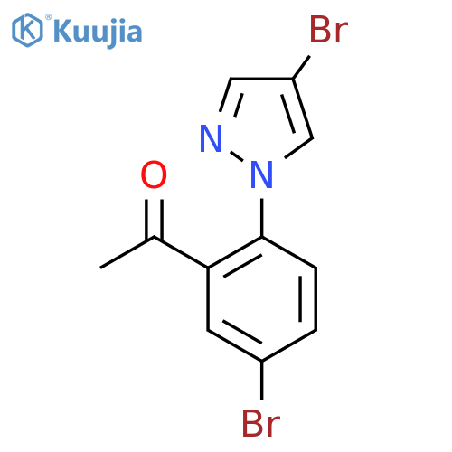 1-5-bromo-2-(4-bromo-1H-pyrazol-1-yl)phenylethan-1-one structure