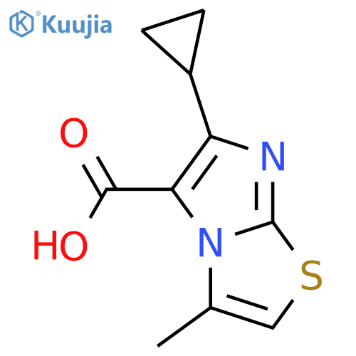 Imidazo[2,1-b]thiazole-5-carboxylic acid, 6-cyclopropyl-3-methyl-  structure