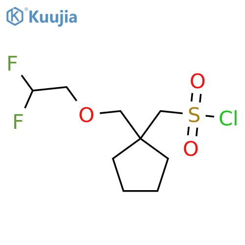 {1-(2,2-difluoroethoxy)methylcyclopentyl}methanesulfonyl chloride structure