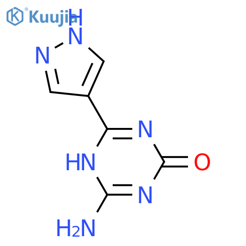 1,3,5-Triazin-2(1H)-one, 6-amino-4-(1H-pyrazol-4-yl)- structure
