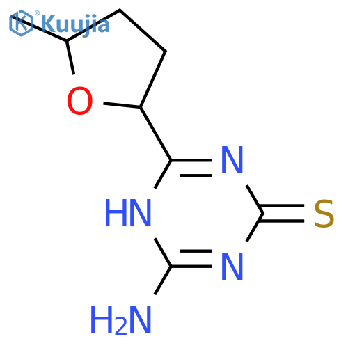 1,3,5-Triazine-2(1H)-thione, 6-amino-4-(tetrahydro-5-methyl-2-furanyl)- structure