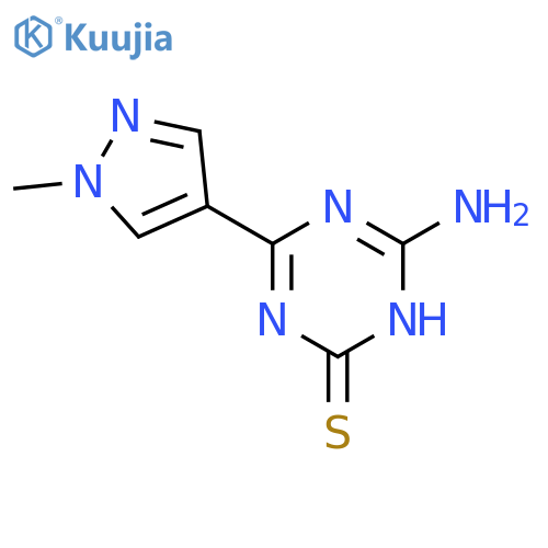 1,3,5-Triazine-2(1H)-thione, 6-amino-4-(1-methyl-1H-pyrazol-4-yl)- structure