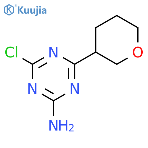 1,3,5-Triazin-2-amine, 4-chloro-6-(tetrahydro-2H-pyran-3-yl)- structure