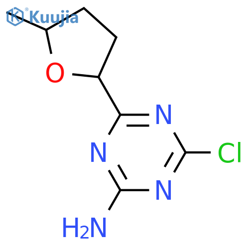 1,3,5-Triazin-2-amine, 4-chloro-6-(tetrahydro-5-methyl-2-furanyl)- structure