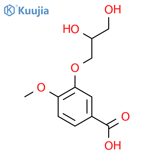3-(2,3-dihydroxypropoxy)-4-methoxybenzoic acid structure