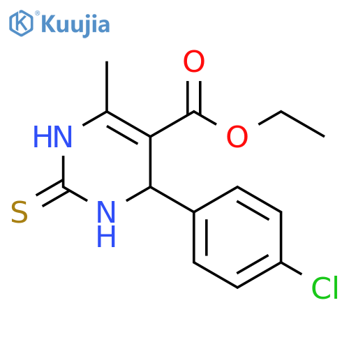 ethyl 4-(4-chlorophenyl)-6-methyl-2-sulfanylidene-1,2,3,4-tetrahydropyrimidine-5-carboxylate structure