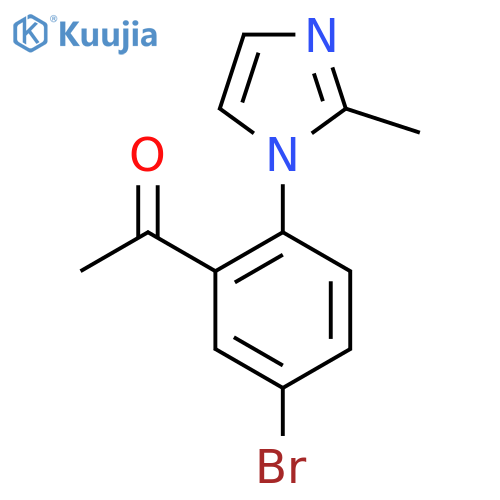1-5-bromo-2-(2-methyl-1H-imidazol-1-yl)phenylethan-1-one structure