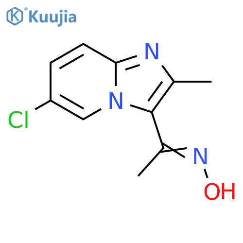 (E)-N-(1-{6-chloro-2-methylimidazo[1,2-a]pyridin-3-yl}ethylidene)hydroxylamine structure