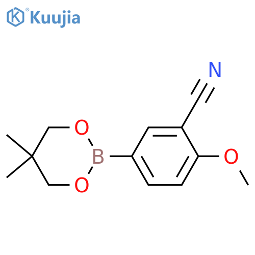 Benzonitrile, 5-(5,5-dimethyl-1,3,2-dioxaborinan-2-yl)-2-methoxy- structure