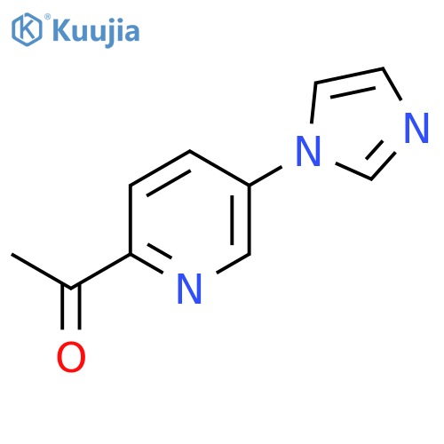 1-5-(1H-imidazol-1-yl)pyridin-2-ylethan-1-one structure