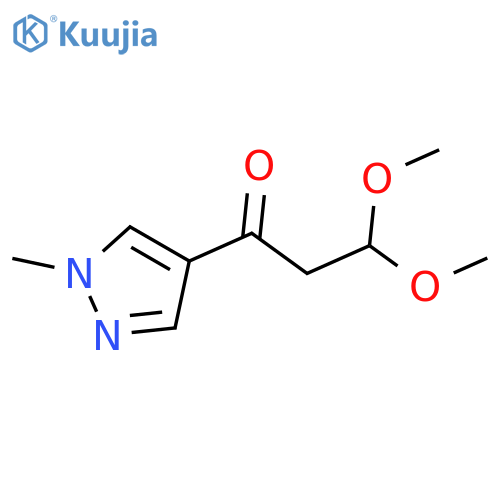 3,3-dimethoxy-1-(1-methyl-1H-pyrazol-4-yl)propan-1-one structure