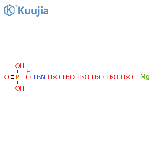 Struvite((NH4)Mg(PO4).6H2O) structure