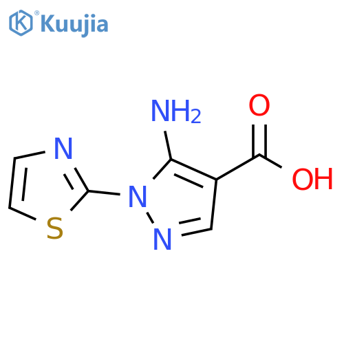 5-amino-1-(1,3-thiazol-2-yl)-1H-pyrazole-4-carboxylic acid structure
