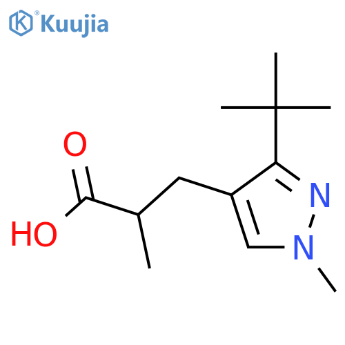3-(3-tert-butyl-1-methyl-1H-pyrazol-4-yl)-2-methylpropanoic acid structure