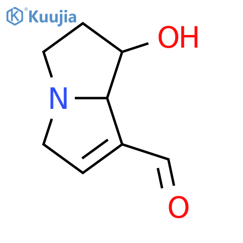 1H-Pyrrolizine-7-carboxaldehyde,2,3,5,7a-tetrahydro-1-hydroxy-, (1R-trans)- (9CI) structure