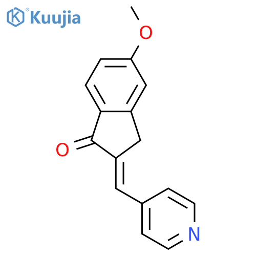 1H-Inden-1-one, 2,3-dihydro-5-methoxy-2-(4-pyridinylmethylene)-, (2Z)- structure