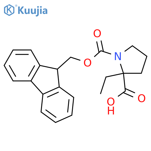 2-ETHYL-1-[(9H-FLUOREN-9-YLMETHOXY)CARBONYL]PYRROLIDINE-2-CARBOXYLIC ACID structure