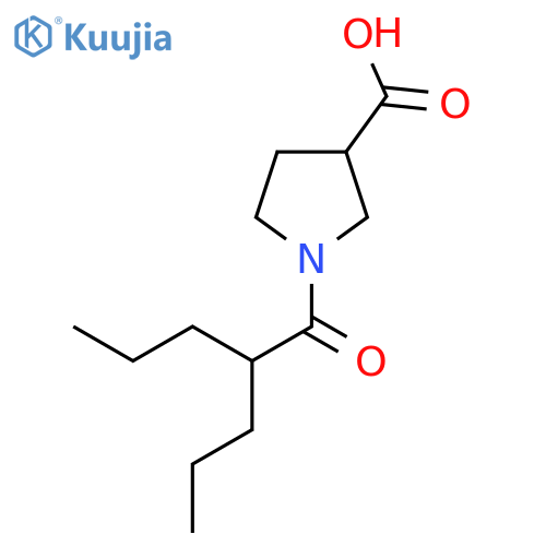 1-(2-Propylpentanoyl)pyrrolidine-3-carboxylic acid structure