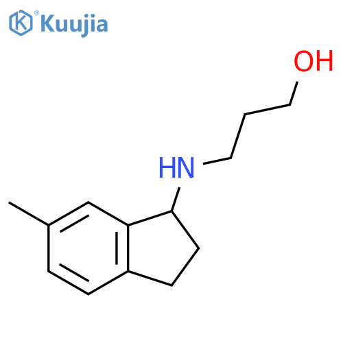 3-(6-methyl-2,3-dihydro-1H-inden-1-yl)aminopropan-1-ol structure