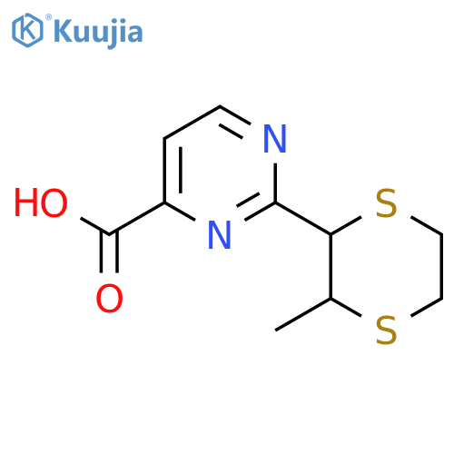 2-(3-Methyl-1,4-dithian-2-yl)pyrimidine-4-carboxylic acid structure