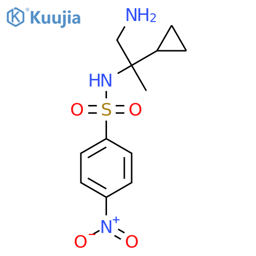N-(1-amino-2-cyclopropylpropan-2-yl)-4-nitrobenzene-1-sulfonamide structure