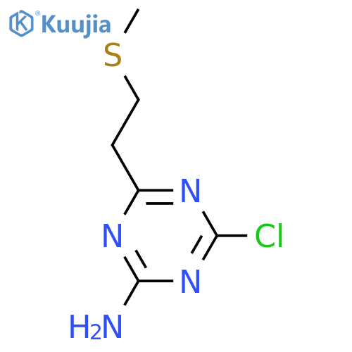 1,3,5-Triazin-2-amine, 4-chloro-6-[2-(methylthio)ethyl]-  structure