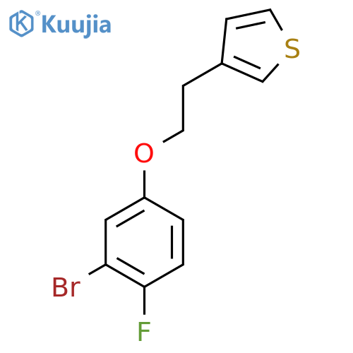 3-[2-(3-Bromo-4-fluorophenoxy)ethyl]thiophene structure