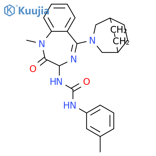 Urea,N-[5-(3-azabicyclo[3.2.2]non-3-yl)-2,3-dihydro-1-methyl-2-oxo-1H-1,4-benzodiazepin-3-yl]-N'-(3-methylphenyl)-,(R)- (9CI) structure