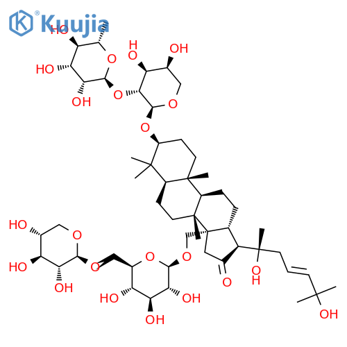 Dammar-23-en-16-one, 3-[[2-O-(6-deoxy-α-L-mannopyranosyl)-α-L-arabinopyranosyl]oxy]-20,25-dihydroxy-30-[(6-O-β-D-xylopyranosyl-β-D-glucopyranosyl)oxy]-, (3β,23E)- (9CI) structure