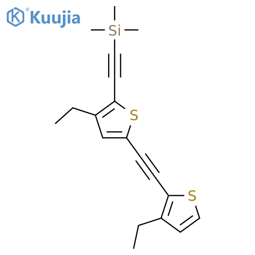 Silane, [[3-ethyl-5-[(3-ethyl-2-thienyl)ethynyl]-2-thienyl]ethynyl]trimethyl- structure