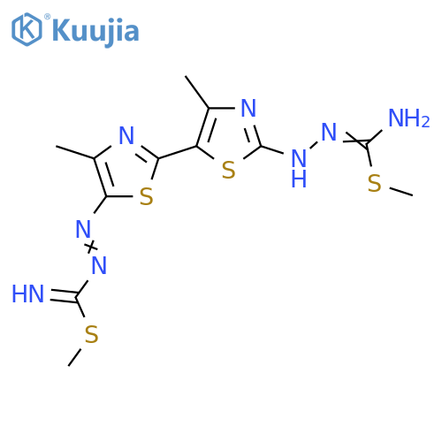 Hydrazinecarboximidothioic acid, 2-[5-[2-[1-[imino(methylthio)methyl]hydrazinylidene]-4-methyl-5(2H)-thiazolylidene]-4-methyl-2(5H)-thiazolylidene]-, methyl ester structure
