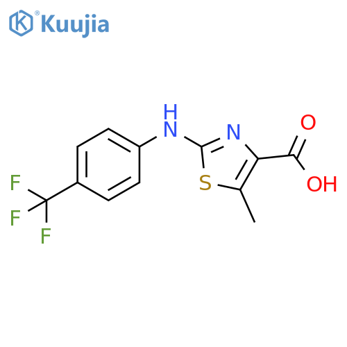 5-Methyl-2-(4-trifluoromethylphenylamino)-thiazole-4-carboxylic acid structure