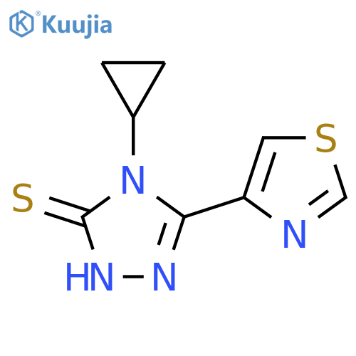 3H-1,2,4-Triazole-3-thione, 4-cyclopropyl-2,4-dihydro-5-(4-thiazolyl)- structure