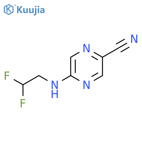 5-[(2,2-difluoroethyl)amino]pyrazine-2-carbonitrile structure