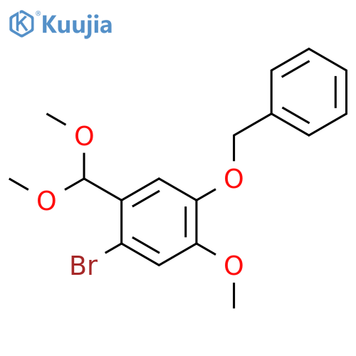 Benzene, 1-bromo-2-(dimethoxymethyl)-5-methoxy-4-(phenylmethoxy)- structure