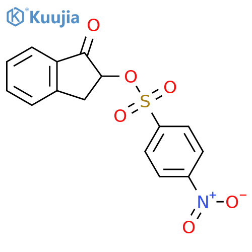 Benzenesulfonic acid, 4-nitro-, 2,3-dihydro-1-oxo-1H-inden-2-yl ester structure