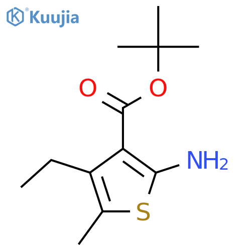 Tert-butyl 2-amino-4-ethyl-5-methylthiophene-3-carboxylate structure