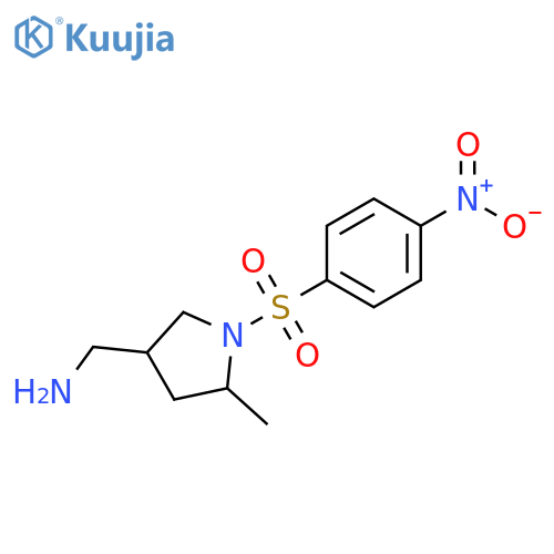 5-methyl-1-(4-nitrobenzenesulfonyl)pyrrolidin-3-ylmethanamine structure
