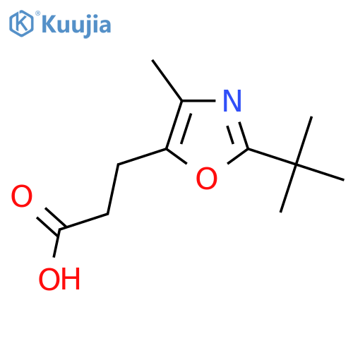 3-(2-Tert-butyl-4-methyl-1,3-oxazol-5-yl)propanoic acid structure