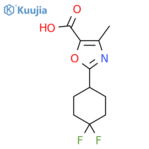 2-(4,4-Difluorocyclohexyl)-4-methyl-1,3-oxazole-5-carboxylic acid structure